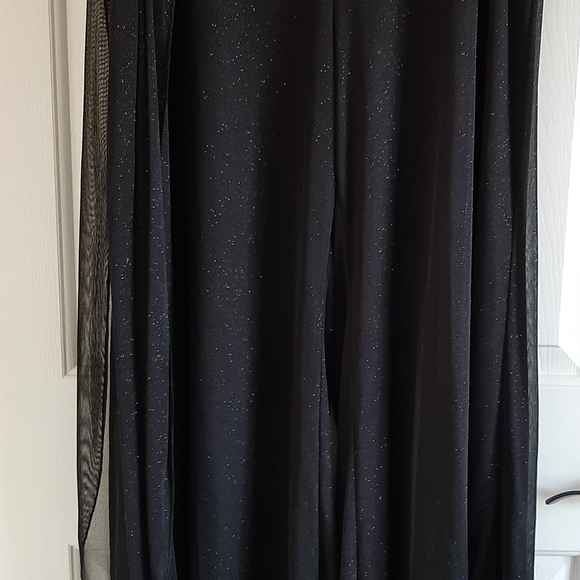ONYX NITE - Black Flowy Sparkly Palazzo - Size: L - Picture 2 of 16